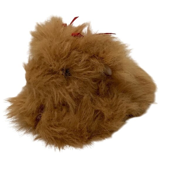 Vtg Cuddle Wit Brown Plush Dog Stuffed Animal With Red Bows 11" Soft Fuzzy - Picture 1 of 6